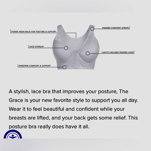 ✨The Leading Lady- The Grace - Lace Covered Wirefree Posture Bra✨ NWOT 36C - Picture 12 of 14